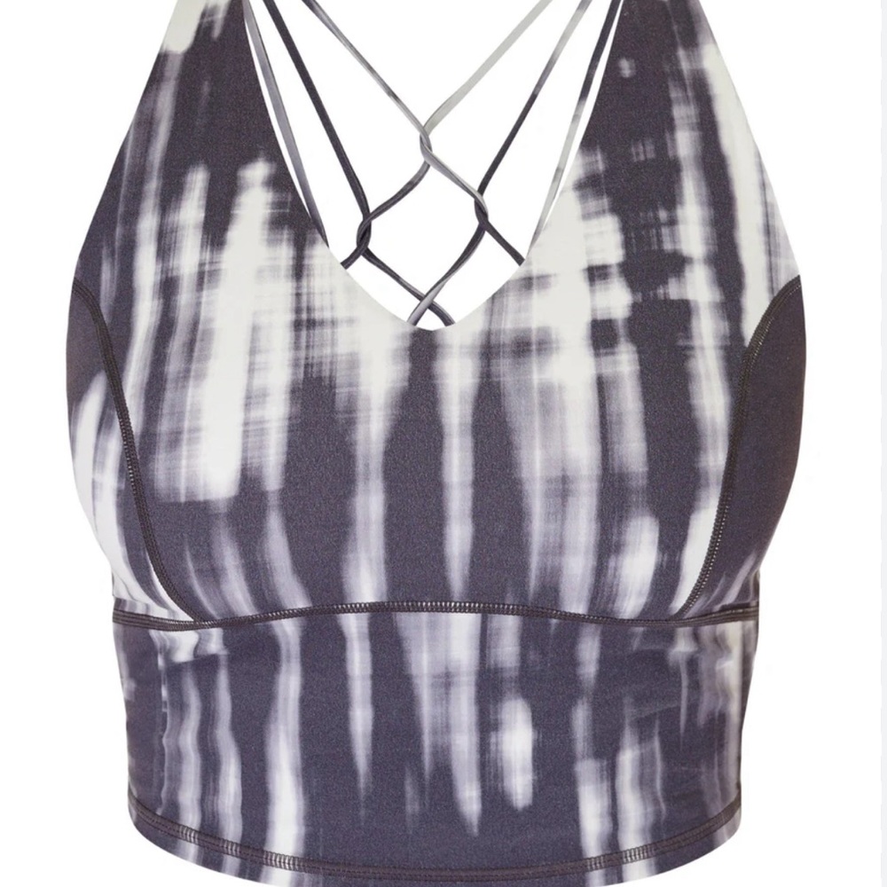 Sweaty Betty Black and White Tie-Dye Strappy Sports Bra